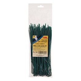 FASCETTA VERDE RESISTENTE UV - MM 200X4,8 - 100 PZ