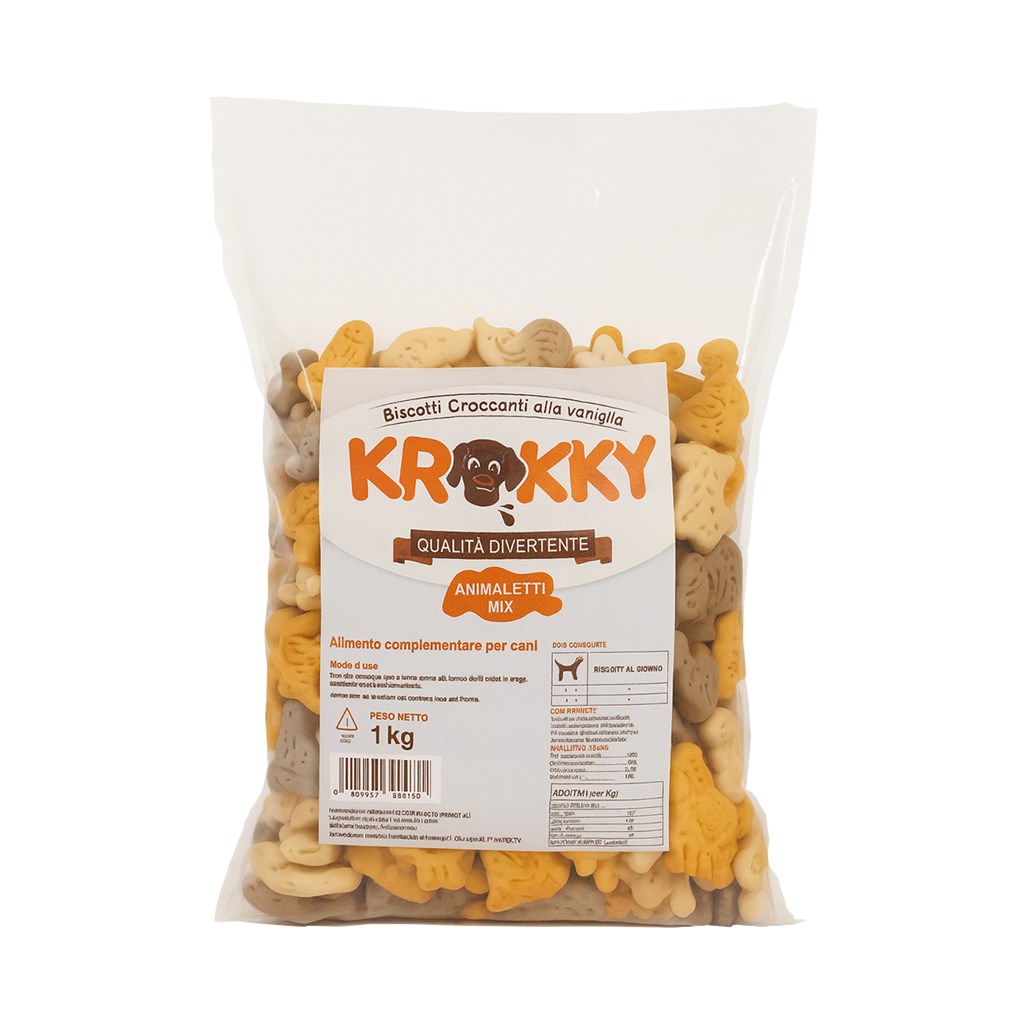 BISCOTTI KROKKY ANIMALETTI - SACCO - MIX  KG.1